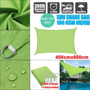 4x6m Oxford Rectangle Visor Sun Shade Vail Pool Cover Toldos de protección solar Cosapolación de tela de vela impermeable al aire libre