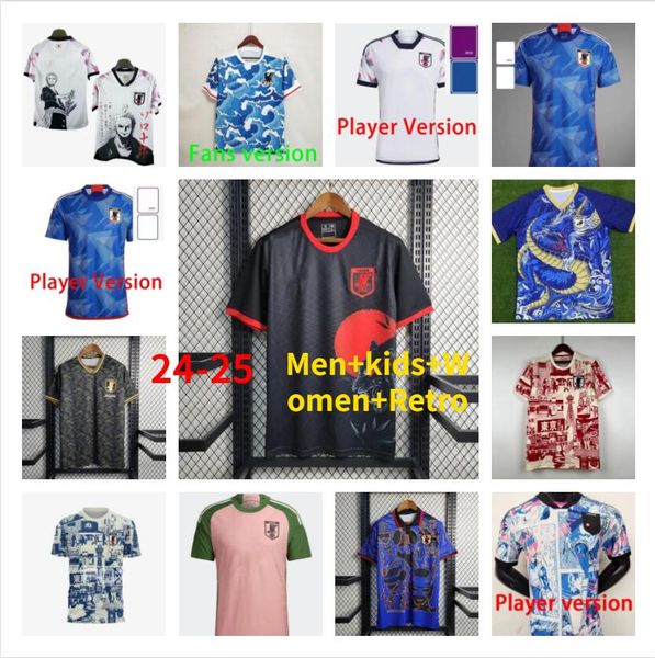 4xl 2024 2025 Japan Soccer Jerseys Cartoon Ueda Ito Iso ISAGI Atom Tsubasa Minamino Doan Kubo Mitoma Tomiyasu Endo Nakata 22 23 24 Camisa de fútbol uniforme T chino Dragón