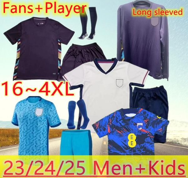 4XL 23/24/25 Camisetas de fútbol de Inglaterra ARROZ MUJERES Fanáticos Versión del jugador Conjuntos para hombres KIT PARA NIÑOS Camiseta de fútbol Portero KANE FODEN RASHFORD STERLING Uniforme de manga larga