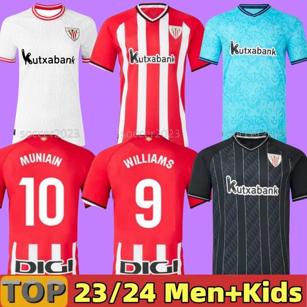 4XL 23 24 Camisetas Maillots de football BiLbAo AthLEtic CluBs Kids Kit Futbol Football Shirt Training 2023 Accueil Gardien de but Maglia Calcio NETO NEVES PODENCE RAUL SARABIA