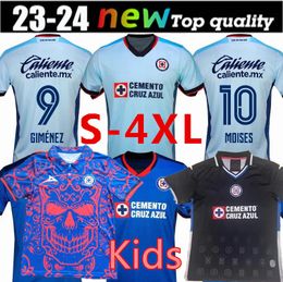 4xl 23/24 CRUZ AZUL ROTONDI SOCCER JERSEYS 2023 2024 Rodriguez Pineda Alvarado Romo Football Shirt Tabo Gimenez Romero Home Away Men Kids Kit Kit Uniforms