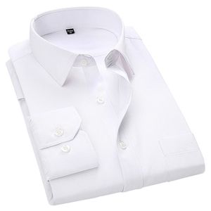 4XL 5XL 6XL 7XL 8XL Grande Taille Hommes D'affaires Décontracté Chemise À Manches Longues Blanc Bleu Noir Smart Homme Social Robe Chemises Pour Plus 210809