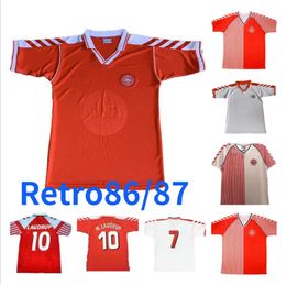 4XL LAUDRUP M.LAUDRUP 86 87 Denemarken Retro voetbalshirt ERIKSEN HOME RED AWAY WHITE 1986 1987 HOJBJERG CHRISTENSEN SKOV OLSEN BRAITHWAITE DOLBERG shirt met mouwen