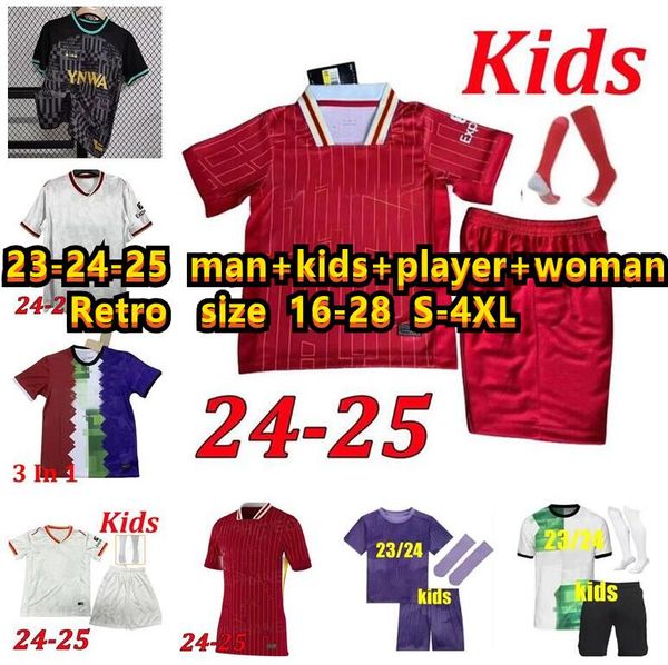 4XL Nuevo M.SALAH 2024 2025 LVP Camisetas de fútbol DIOGO J. SZOBOSZLAI GAKPO 24 25 THIAGO GRAVENBERCH Luis DIaz Live.POOL ALLISTER Kit de fútbol Camisas Hombres Niños Uniforme DARWIN