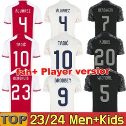 4XL XXXL 23 24 TADIC Voetbalshirts Soccer Jerseys Kid Kit 2023 2024 Troisième maillot de football noir Hommes Version Joueur Bassey Berghuis Bergwijn Klaassen Brobbey