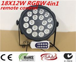 4XRGBW 4in1 12W Double support joug double comme support de sol télécommande sans fil lumière LED 18X12W DMX DJ lumière de scène