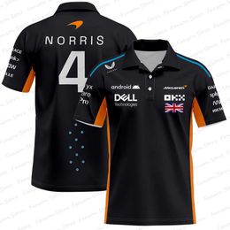 4y9x 2023 Fórmula Uno Moda masculina Polo F1 Racing Team Mclaren Camisa Verano Manga corta Deporte Niños Ropa Tops Lando Norris 4 Driver T-shirt