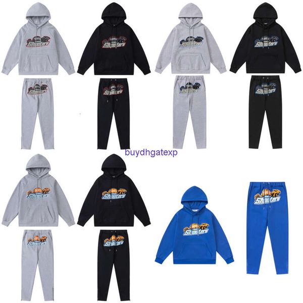 4yqd Hommes et femmes Sweat à capuche Trapstar Tiger Head Lettre Serviette brodée Pull à capuche Leggings Lâche Sport Pantalon décontracté Ensemble