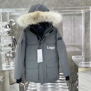 4zuv Parkas pour hommes version haute en duvet d'oie 08 manteau unisexe de style couple canadien expéditionnaire épaissi