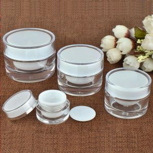 5 10 15 20 30 50 G ML Lege, heldere, luxe hervulbare acrylmake-up Cosmetische gezichtscrème Lotionpot Potflescontainer met voeringen Qrlug