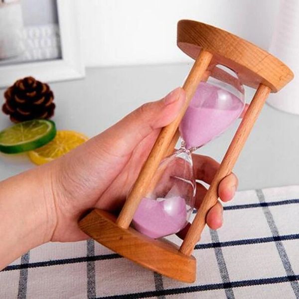 5/10/15/20/30 minutos reloj de arena de madera Mini decoración de escritorio reloj de arena temporizador creativo reloj de arena para niños regalo de cocina 240119