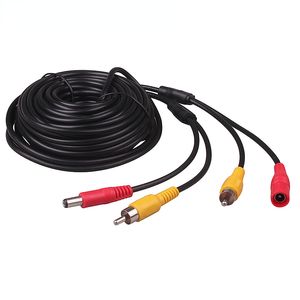 5 10 15 20 metros DC Potencia RCA AV Video 12V Cable de extensión de 24 V para el automóvil Autobultador Estacionamiento Cámara CCTV