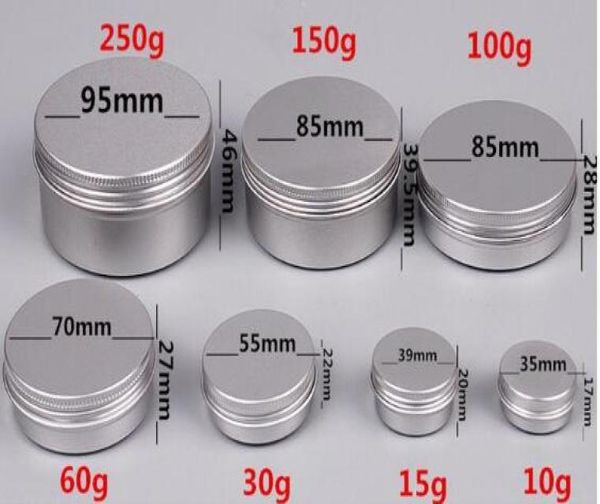 5 10 15 30 60 100 150 200 250 ml de contenedores cosméticos de aluminio vacío Pot Ballo Lip Lip Tar para ungüento de crema de crema Packaging 1328271