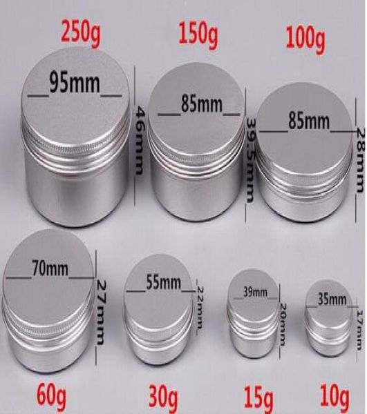 5 10 15 30 60 100 150 200 250 ml de contenants de cosmétiques en aluminium vide en aluminium Pot Baume à lèvres pour la crème à la pommade à la crème Emballage de crème à la main 9429157