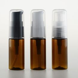 5 10 15 ml Vacío Recargable Ámbar PET Bomba de plástico Botellas de prensa Vial Caja Contenedores Tarro para cosméticos Champú Loción Limpieza facial Fnhk