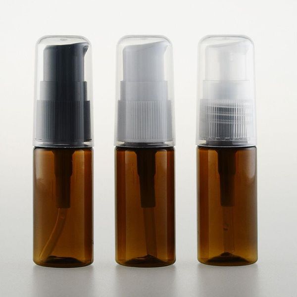 5/10/15 ml vide rechargeable ambre PET pompe en plastique bouteilles presse flacon conteneurs pot pot pour cosmétiques shampooing lotion nettoyant pour le visage CVRH