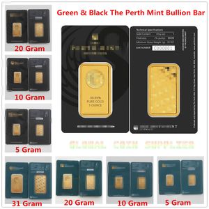 5/10/20/31Gram The PertMint Bullion Bar Australia Bar Green black Blister Quality Business Gift Home Decorations Metal Crafts
