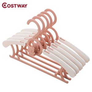 5/10/20 PCS Kinderkleding Hanger Rekken Verstelbaar Plastic Display Hangers Winddicht Non-Slip Coats Hanger Baby Clothing Organizer 210318