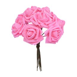 5/10 / 20pcs 6cm d'or argent rose rose fleur paillette fleur fleur artificielle bouquet rose couronne décorative de Noël mariage