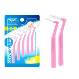 5/10 PCS Cepillo interdental curvado Cepillo interdental Capacidad de limpieza de dientes Cebretón de dientes Cepillo de limpieza de la brecha del diente