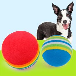 5/10 pièces boules arc-en-ciel jouets pour animaux de compagnie mode belle boule colorée interactive avec chats chiot mousse naturelle jouet chiens fournitures produits