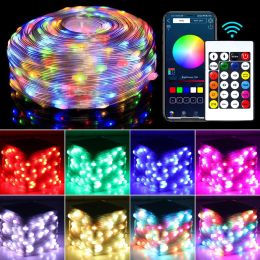 5/10m USB Christmas Tree String Lights with Smart Bluetooth App Remote Control 2023 Christmas Tree Decor for Home New Year 2024