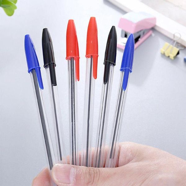 5/10 pièces 1mm stylo à bille stylos à bille enfants école longue durée en plastique fournitures de bureau bleu/noir/rouge couleur