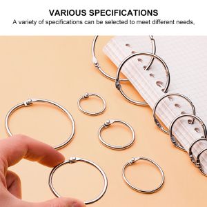 5 / 10pcs 20-88 mm Tailles assorties Metal Loose Leaf Liver Rings pour le journal Scrapbooks Albums Flashcards Curtain Documents