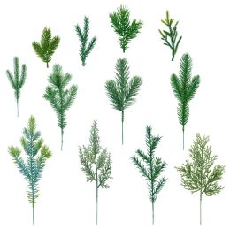 5/10 piezas de árboles artificiales ramas de pino de plástico Pino de plástico para navidad decoraciones de coronas de bricolaje Noel