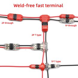 5 / 10pcs I / T Type 1pin 2pin Splice rapide Connecteur de fil de verrouillage Scotch pour les bornes Crimp 22-18AWG Câble de câblage Câble audio
