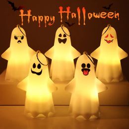 5/10 Pièces LED Halloween Fantôme Lumières Mignon Suspendu Veilleuse Fantôme Lampe Chaude Halloween Fête Maison Hantée Décor Cadeau Pour Les Enfants