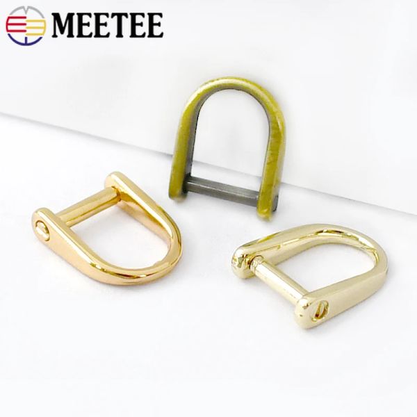 5/10pcs meetee 8 mm o d anillo hebillas de bolsas cinturón de cinturón ropa colgadora de herradura hebilla de bucle desmontable accesorios de hardware de bricolaje