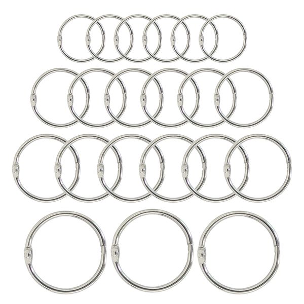 5 / 10pcs Metal Ring Binder 20-80 mm Albums de bricolage Book Love-Leaf Hoops Opening Office Binding Supplie Photo Album