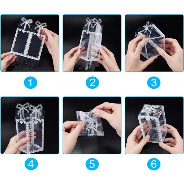 5/10pcs Nouveau boîte en PVC Clear Emballage mariage / Noël Favor Cake Emballage Chocolate Candy Dragee Apple Gift Event Transparent Boîte