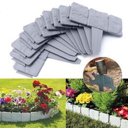 5 / 10pcs Plastique Garden Garden bordure bordure clôture en plastique pelouse yard lit de fleurs extérieur