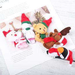 5/10pcs Set Christmas doigg Magçon en peluche Poupée en peluche Animal Kindergarten Santa Claus Snowman Kids Roleplay Story Tell Toys