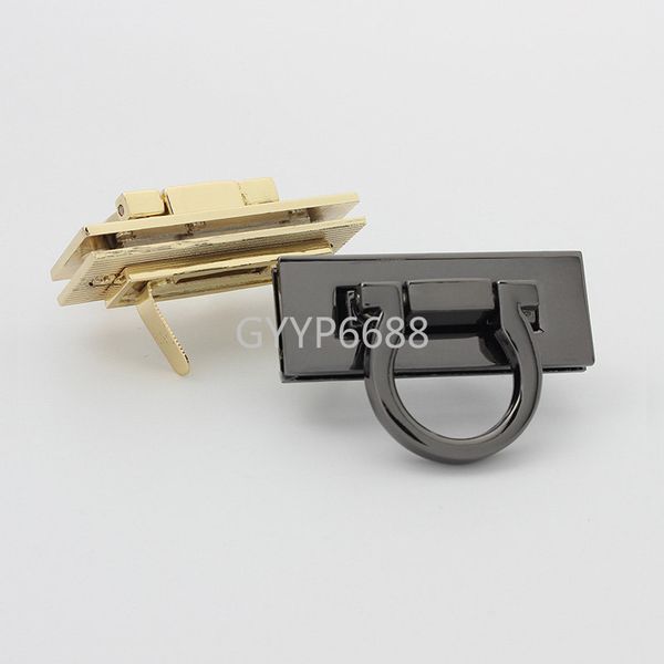 5-10set Rectangle Metal Flip Locks pour sacs sacs à main Purse à bandoulière Classement Tiron Tirm DIY Remplacement des accessoires