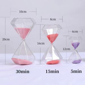 15/05/30 Minute Transparent Glass Sand Clock Souglass Creative Sandglass Diamond Styling Timer Coundown Timing Timing Home Decor