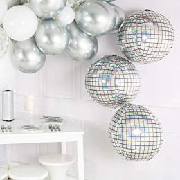 5 / 1pcs 22inch 4d Disco Ball ballons laser en aluminium ballons arc-en-ciel ballons disco joyeux anniversaire décoration de mariage