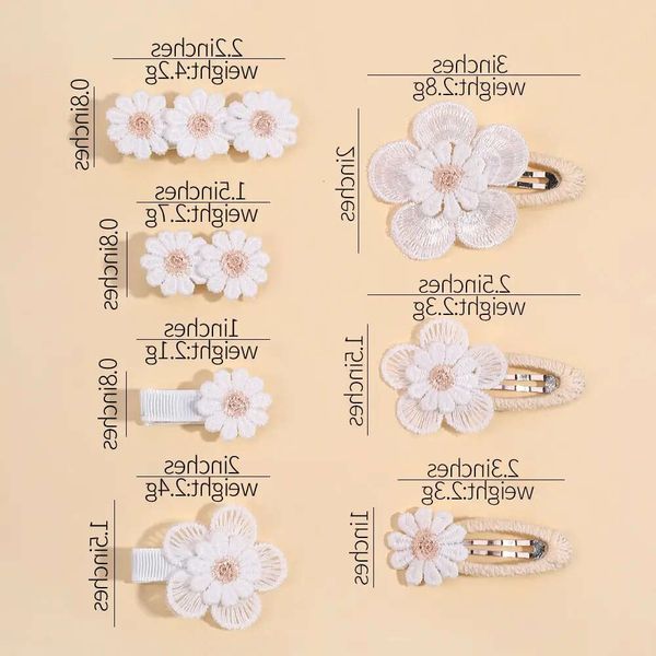 5/2/1 / PCS INS Daisy Clips Flower Clips Baby Girl Hairpins For Kids Lace White Barette Princess Infant Hair Accessories Wholesale 717CB9