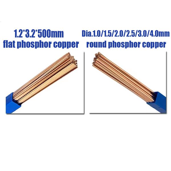 5/20pcs 1 kg 500 mm Tie de soudage en laiton Phosphore Copper Fil Electrode Souleuse Bielle pas besoin de soudage de poudre de soudure