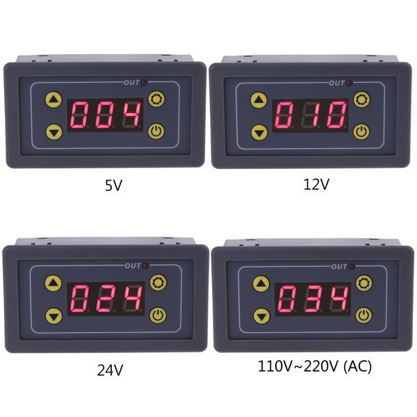 5-24VDC 110V-220VAC LED minuterie affichage numérique temporisation relais Module minuterie Cycle minuterie interrupteur de commande