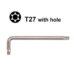 5 25 83mm Torx T27 L clé avec trou tournevis CR-V tournevis en acier outil de réparation professionnel Whole213v