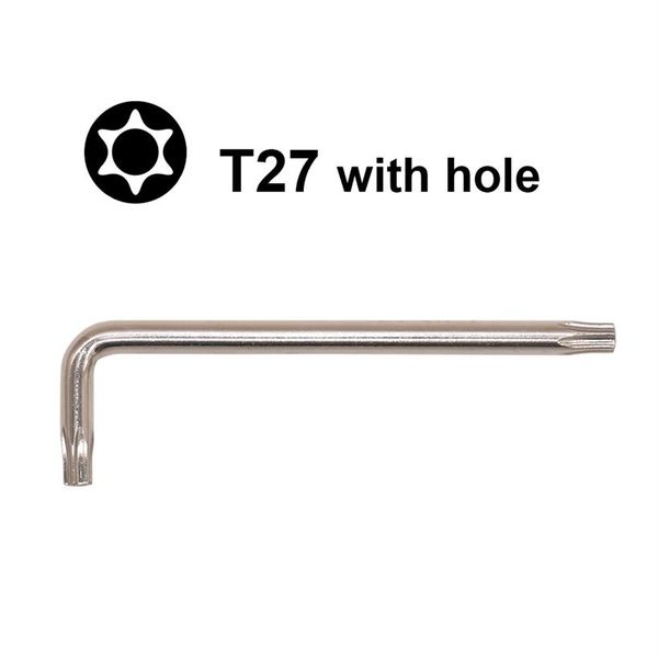 5 25 83mm Torx T27 L clé avec trou tournevis CR-V tournevis en acier outil de réparation professionnel Whole308q