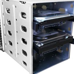 5.25 Inch To 5 X 3.5" SATA SAS HDD Cage Rack Hard Drive Disk Enclosure With Fan HardDrive Disk Tray Caddy Adapter