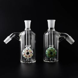 5.3 "cendrier avec pomme de douche déroulant recycleur verre Bong Dab plate-forme fumer conduites d'eau barboteur coloré beignet Design LL