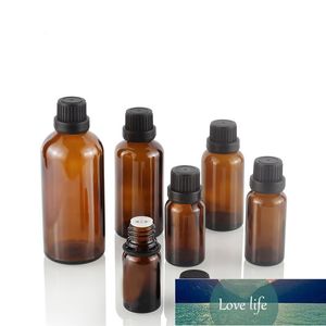 5-30ml Big Head Amber Bruin Glasfles Aromatherapie Vloeistof voor Essential Basic Massage Oil Pipet Flessen navulbaar