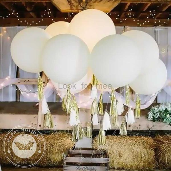 Globos de látex blanco mate grande de 5-36 pulgadas Globo de helio inflable de color Macarone Fiesta de cumpleaños Decoraciones de boda Juguetes para niños HKD230808