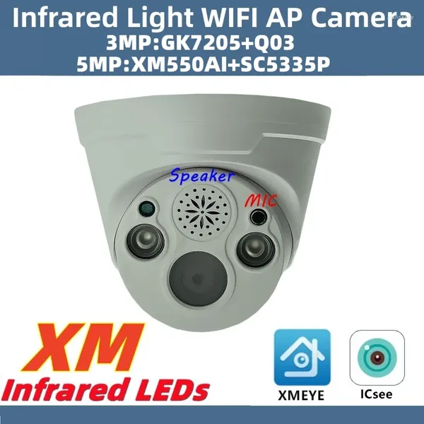 5/3MP lumière infrarouge intégré micro haut-parleur WIFI sans fil AP IP plafond dôme caméra SDCard Slot XMEYE ICsee P2P Audio bidirectionnel