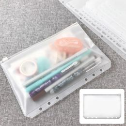 5 ~ 40pcs conveniente transparente PVC A5 A6 A7 Pockets Binder Carpetas de cremallera transparentes para la carpeta de archivos de cuaderno de 6 anillos informes